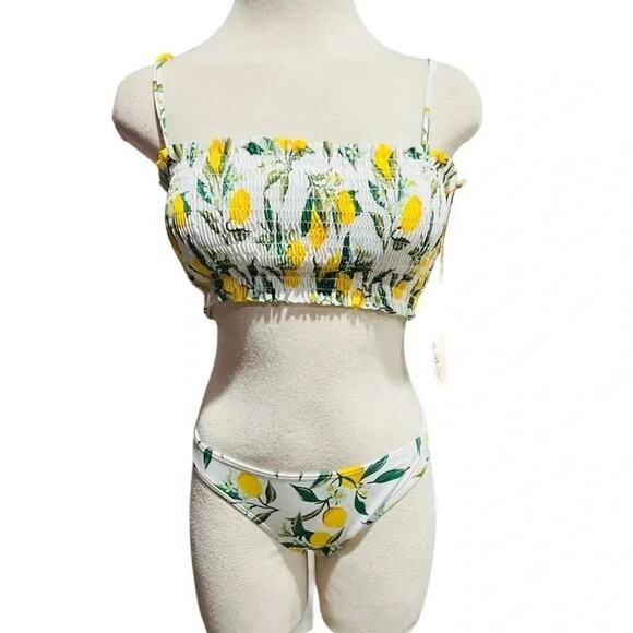 Cabana Del Sol Lemon Print Bikini Set Size Medium NWT - Picture 4 of 11